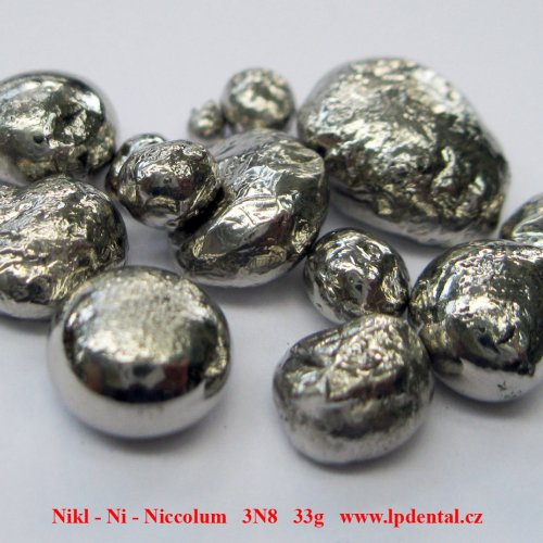 Nikl - Ni - Niccolum  Nickel pellets - melted by electromagnetic induction with oxide- free sufrace.