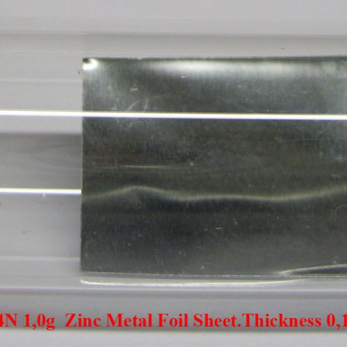 Zinek - Zn - Zincum  4N 1,0g  Zinc Metal Foil Sheet.Thickness 0,1mm  www.lpdental.cz.jpg