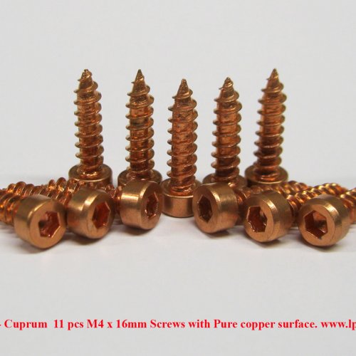 Měď - Cu - Cuprum  11 pcs M4 x 16mm Screws with Pure copper surface. 1.jpg