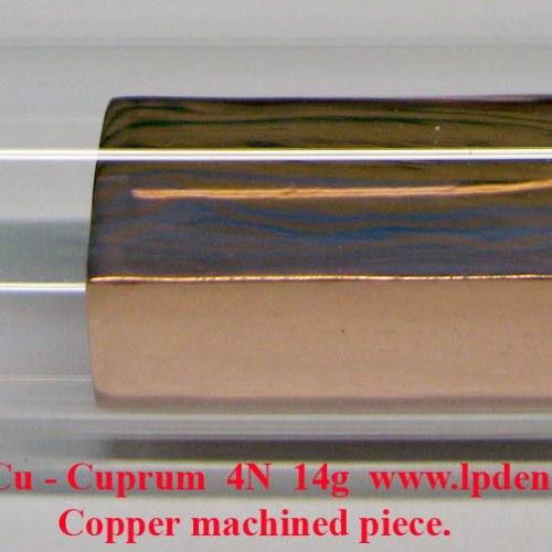 Měď - Cu - Cuprum Copper machined piece glossy sufrace