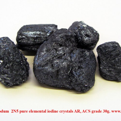 Jod - I - Iodum  2N5 pure elemental iodine crystals AR, ACS grade 30g..jpg