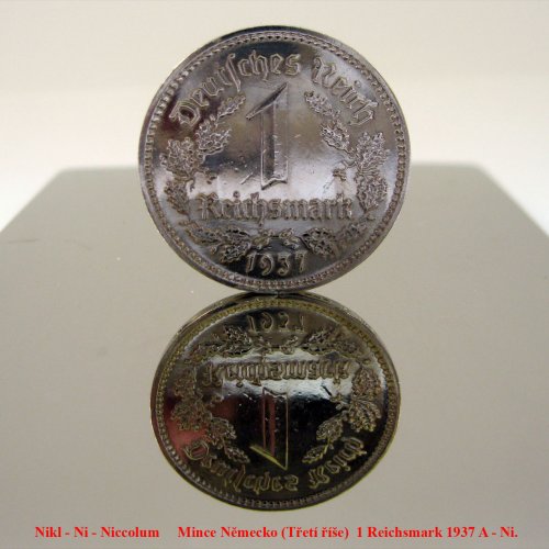 Nikl - Ni - Niccolum     Mince Německo (Třetí říše)  1 Reichsmark 1937 A - Ni..jpg