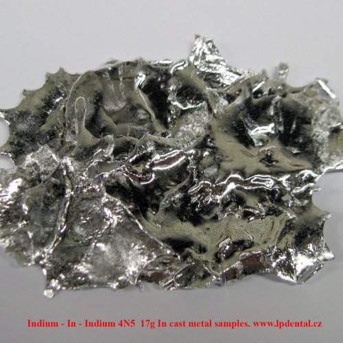 Indium - In - Indium 4N5  17g In cast metal samples. 1.jpg