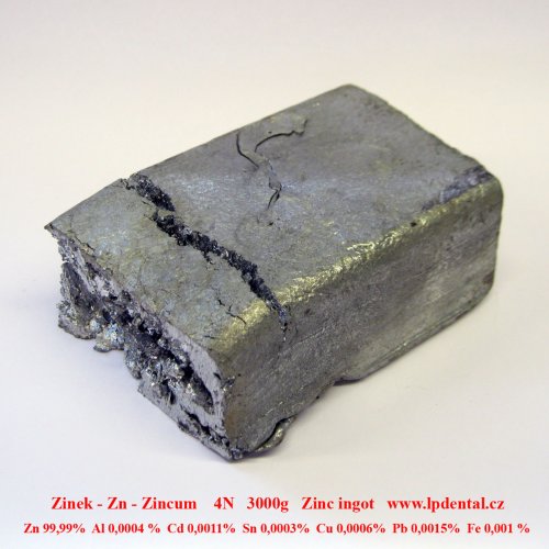 Zinek - Zn - Zincum Zinc  Metal Bar Blocks Ingots Sample