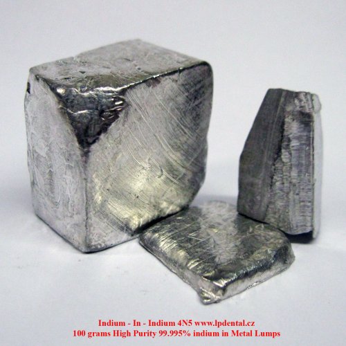 Indium - In - Indium 4N5 120 grams High Purity 99.995% indium in Metal Lumps.jpg
