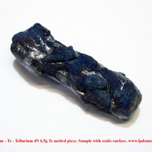 Tellur - Te - Tellurium 4N 6,5g Te melted piece. Sample with oxide-surface. 2.jpg