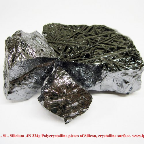 Křemík - Si - Silicium  4N 324g Polycrystalline pieces of Silicon, crystalline surface..jpg