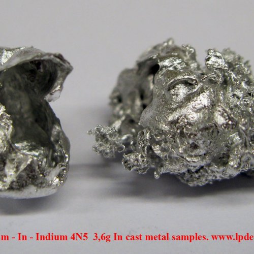Indium - In - Indium 4N5  3,6g In cast metal samples. 1.jpg