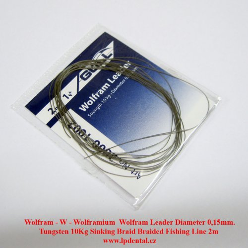 Wolfram - W - Wolframium Wolfram Leader Diameter 0,15mm. Tungsten 10Kg Sinking Braid Braided Fishing