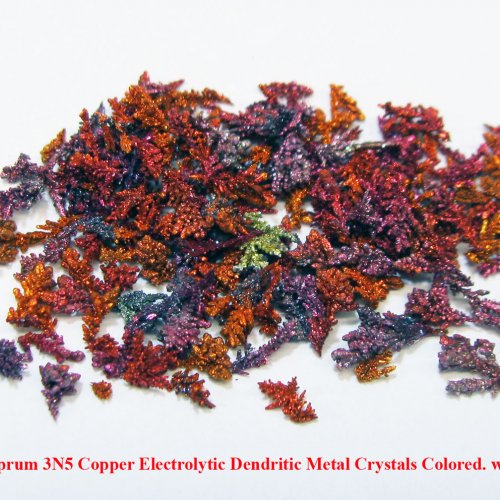 Měď - Cu - Cuprum 3N5 Copper Electrolytic Dendritic Metal Crystals Colored. 6.jpg