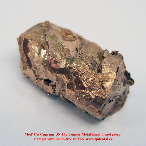 Měď-Cu-Cuprum  3N 15g Copper Metal ingot forget piece. Sample with oxide-free surface. 1.jpg
