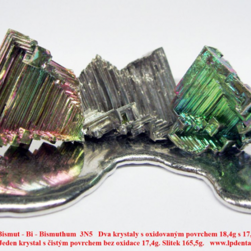 Bismut - Bi - Bismuthum 3N5 Bismuth crystals 1.png