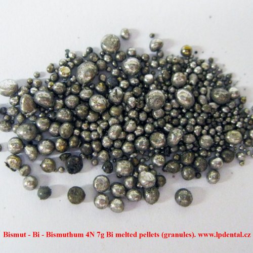 Bismut - Bi - Bismuthum 4N 7g Bi melted pellets (granules). 2.jpg