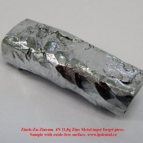 Zinek-Zn-Zincum  4N 11,8g Zinc Metal ingot forget piece. Sample with oxide-free surface. 1.jpg