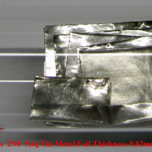Cín - Sn - Stannum 2N8  5,6g Tin Metal Foil.Thickness 0,02mm.jpg